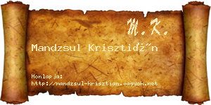 Mandzsul Krisztián névjegykártya